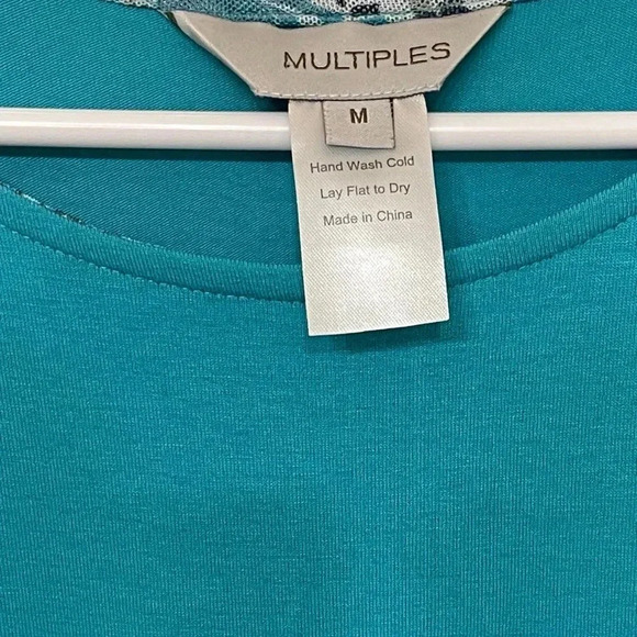 NWOT Multiples Womens Turquoise Pullover tunic Lagenlook Boho Beachy artsy M - Picture 7 of 11